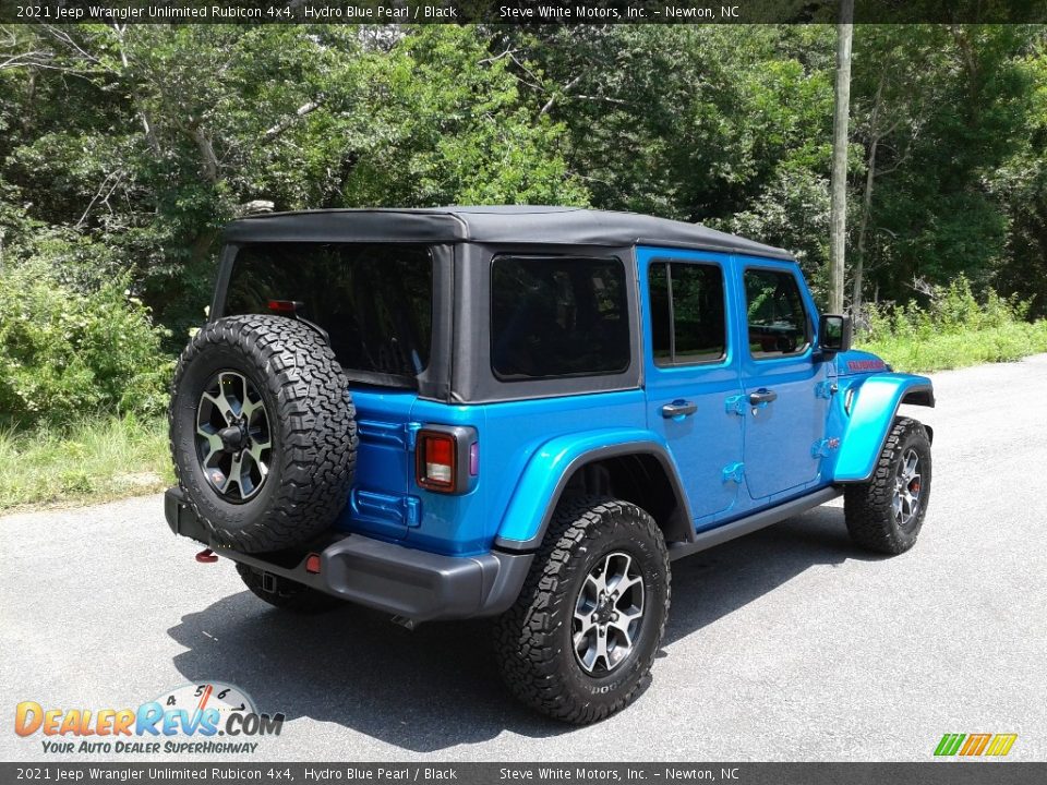 2021 Jeep Wrangler Unlimited Rubicon 4x4 Hydro Blue Pearl / Black Photo #6