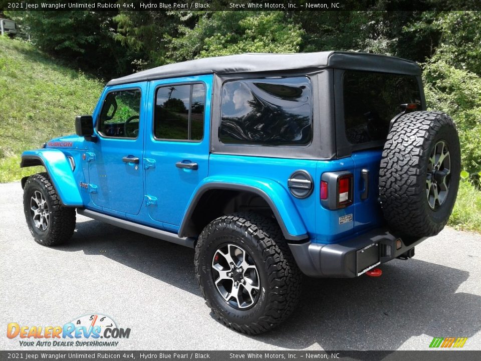 2021 Jeep Wrangler Unlimited Rubicon 4x4 Hydro Blue Pearl / Black Photo #8