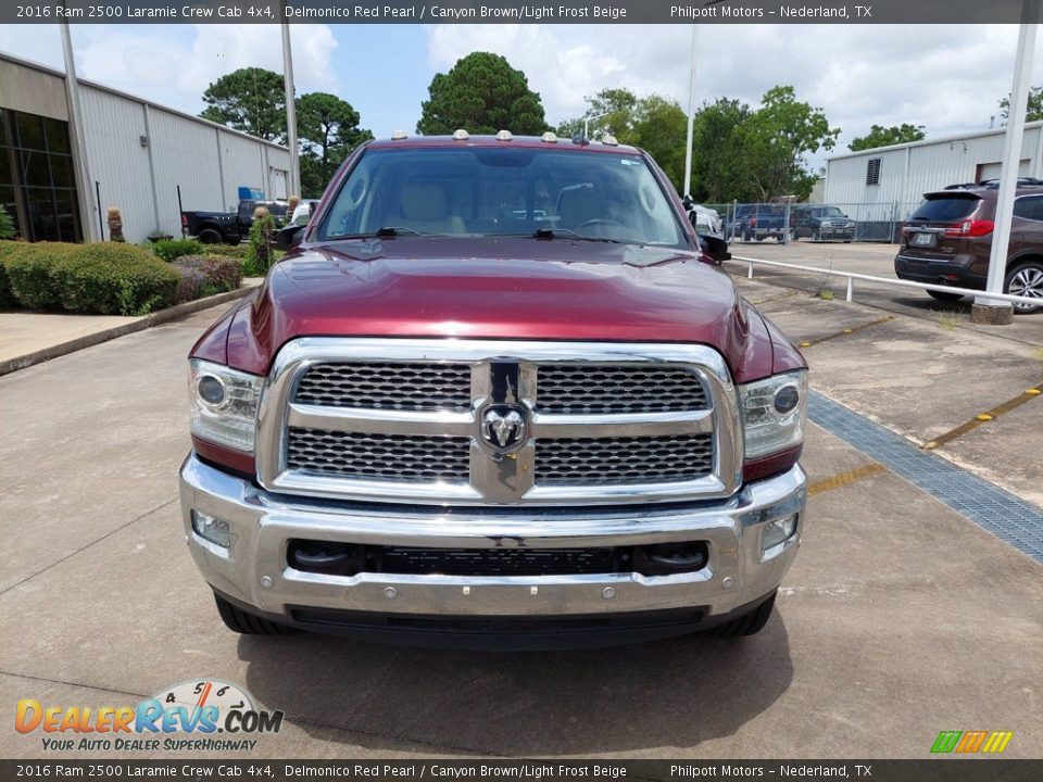 2016 Ram 2500 Laramie Crew Cab 4x4 Delmonico Red Pearl / Canyon Brown/Light Frost Beige Photo #2