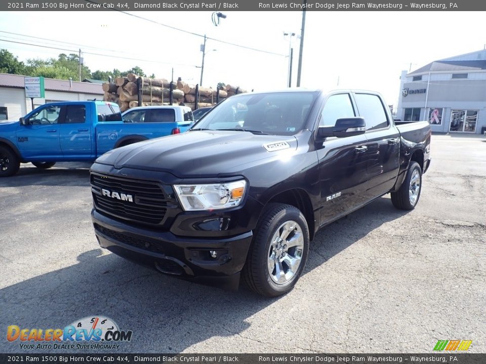 2021 Ram 1500 Big Horn Crew Cab 4x4 Diamond Black Crystal Pearl / Black Photo #1