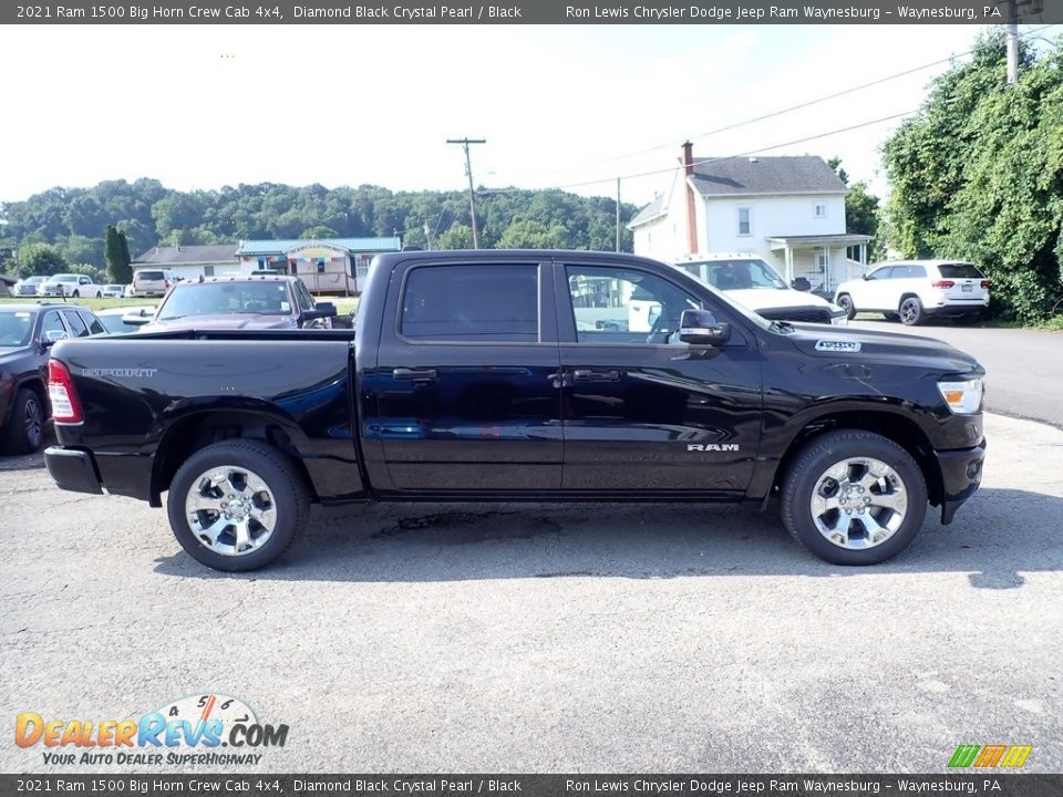 2021 Ram 1500 Big Horn Crew Cab 4x4 Diamond Black Crystal Pearl / Black Photo #6