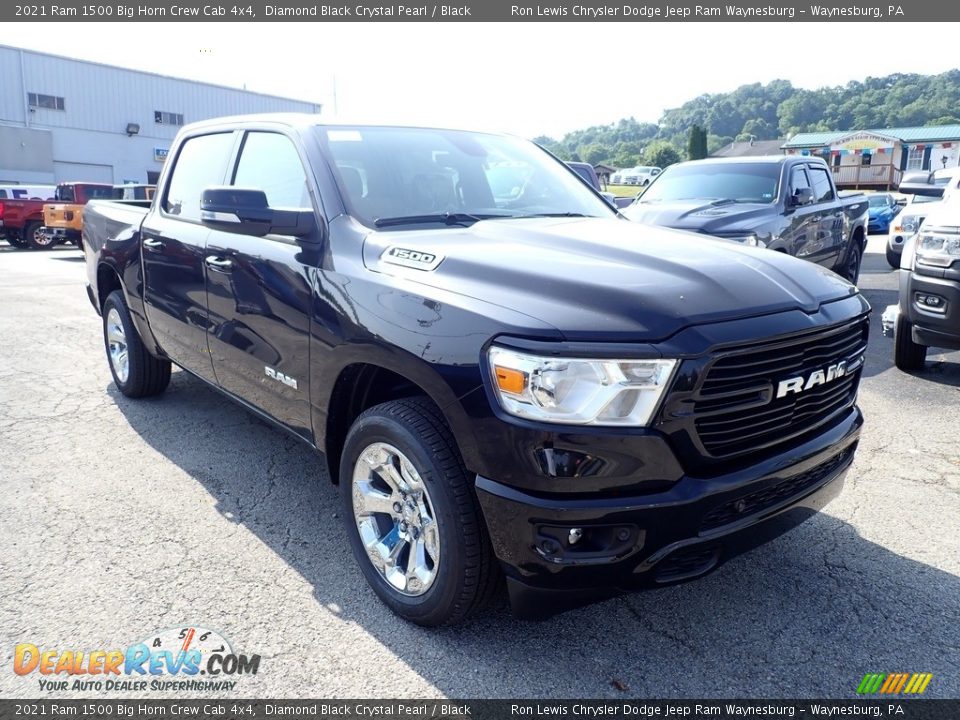 2021 Ram 1500 Big Horn Crew Cab 4x4 Diamond Black Crystal Pearl / Black Photo #7