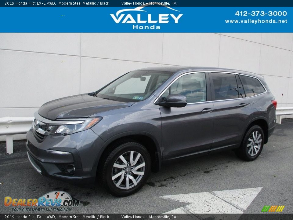 2019 Honda Pilot EX-L AWD Modern Steel Metallic / Black Photo #1