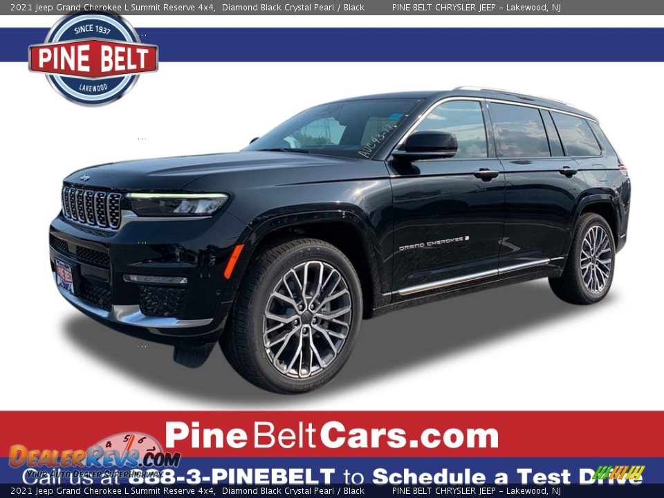 2021 Jeep Grand Cherokee L Summit Reserve 4x4 Diamond Black Crystal Pearl / Black Photo #1