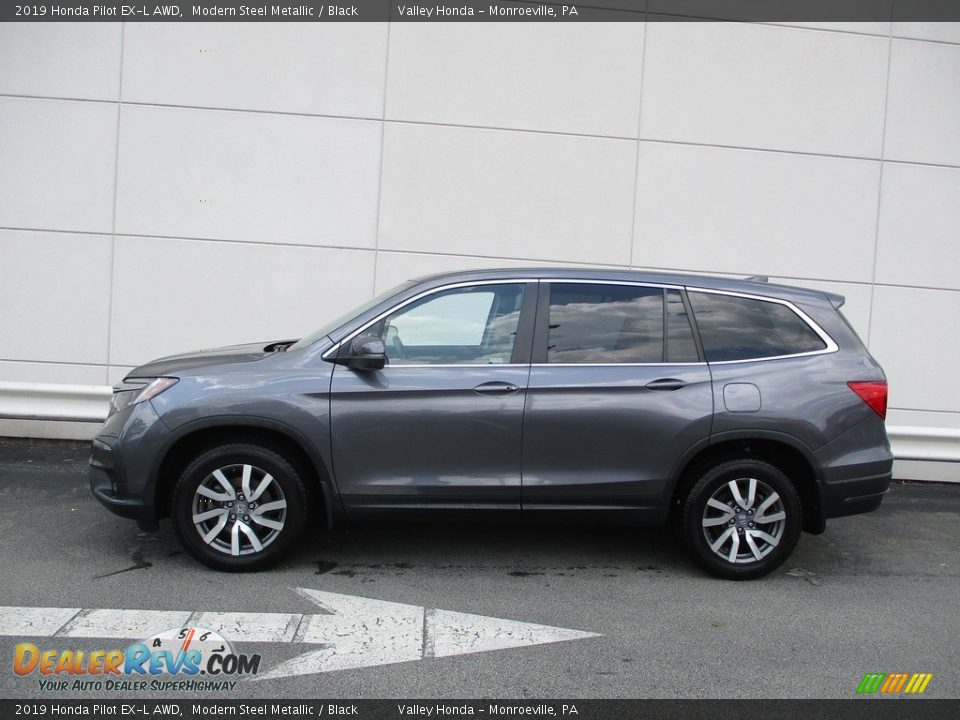 2019 Honda Pilot EX-L AWD Modern Steel Metallic / Black Photo #2