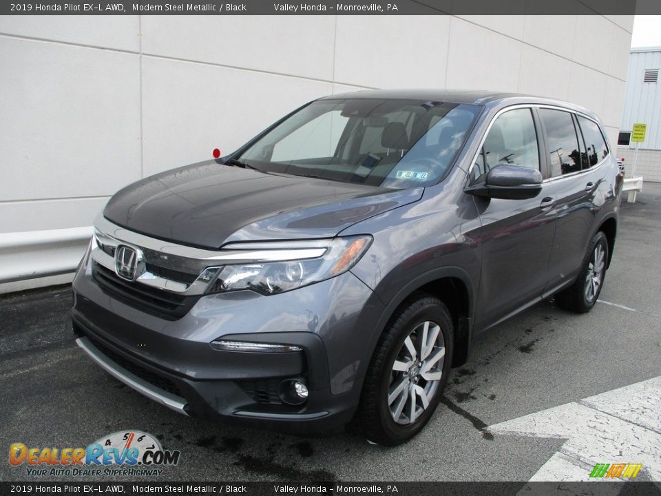 2019 Honda Pilot EX-L AWD Modern Steel Metallic / Black Photo #8
