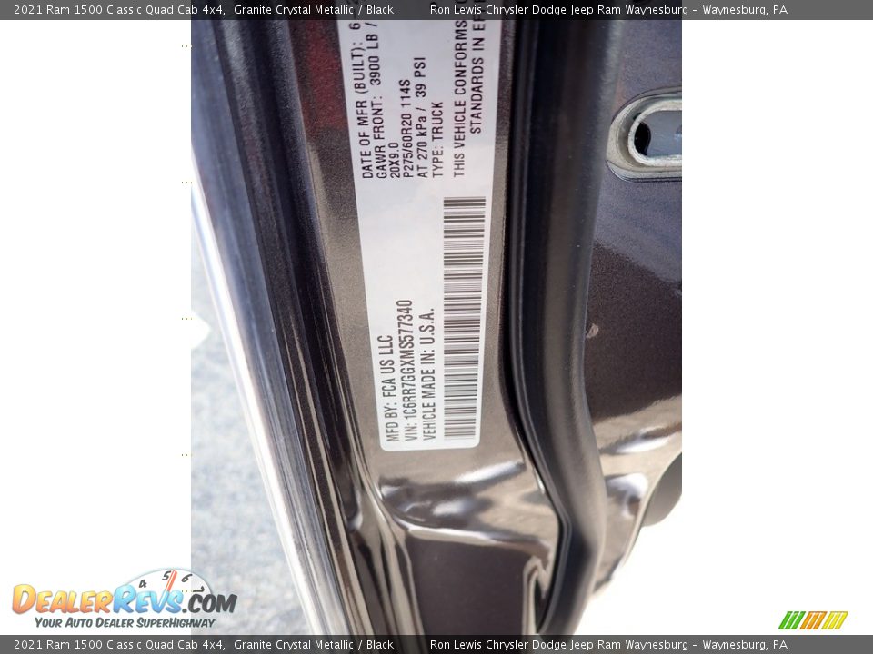 2021 Ram 1500 Classic Quad Cab 4x4 Granite Crystal Metallic / Black Photo #15