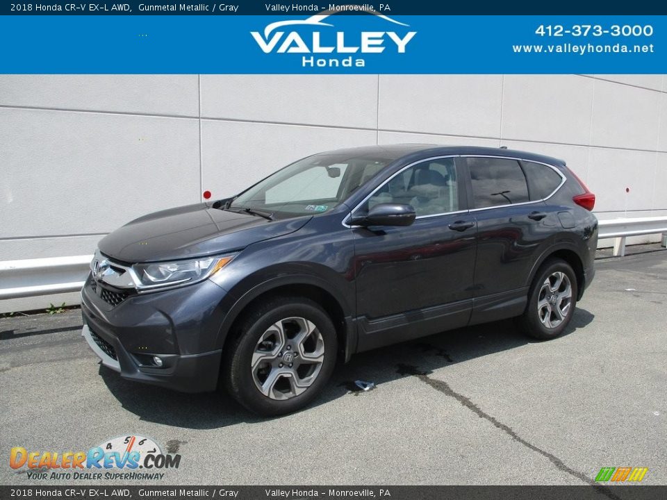 2018 Honda CR-V EX-L AWD Gunmetal Metallic / Gray Photo #1