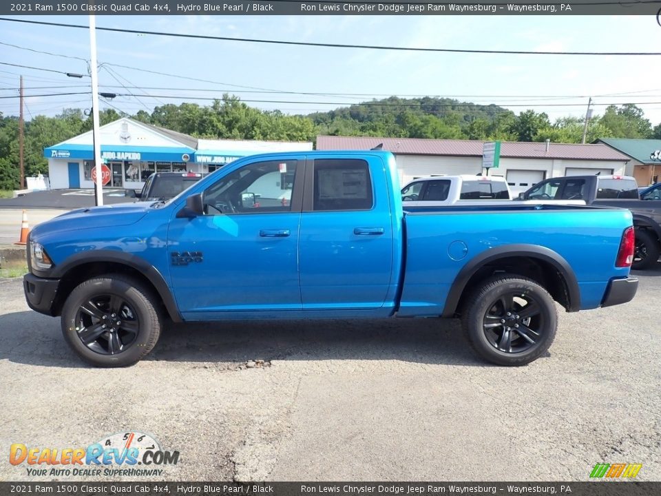 2021 Ram 1500 Classic Quad Cab 4x4 Hydro Blue Pearl / Black Photo #3