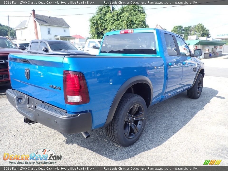 2021 Ram 1500 Classic Quad Cab 4x4 Hydro Blue Pearl / Black Photo #6