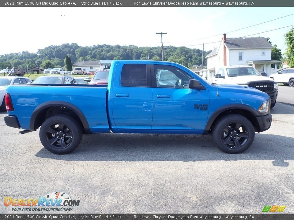2021 Ram 1500 Classic Quad Cab 4x4 Hydro Blue Pearl / Black Photo #7