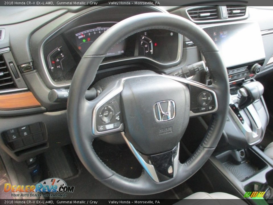 2018 Honda CR-V EX-L AWD Gunmetal Metallic / Gray Photo #13