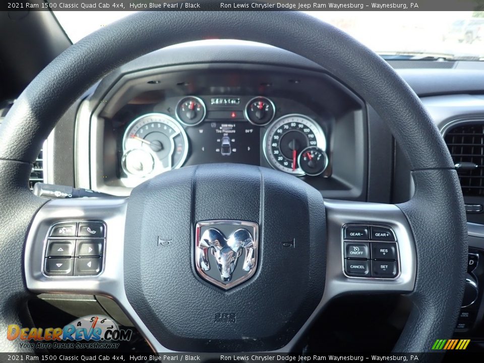2021 Ram 1500 Classic Quad Cab 4x4 Hydro Blue Pearl / Black Photo #17