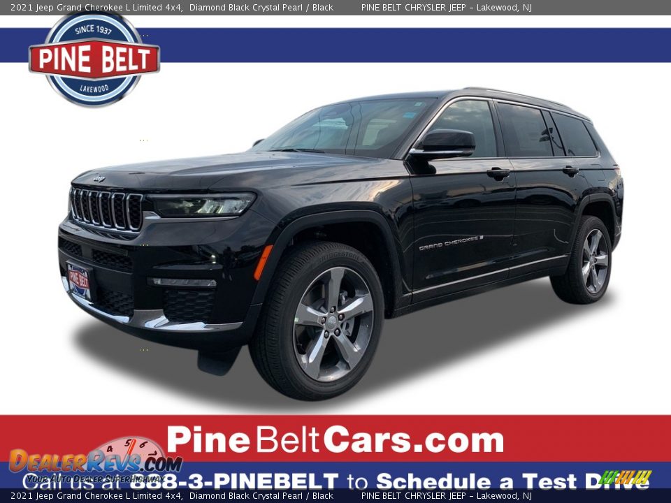 2021 Jeep Grand Cherokee L Limited 4x4 Diamond Black Crystal Pearl / Black Photo #1