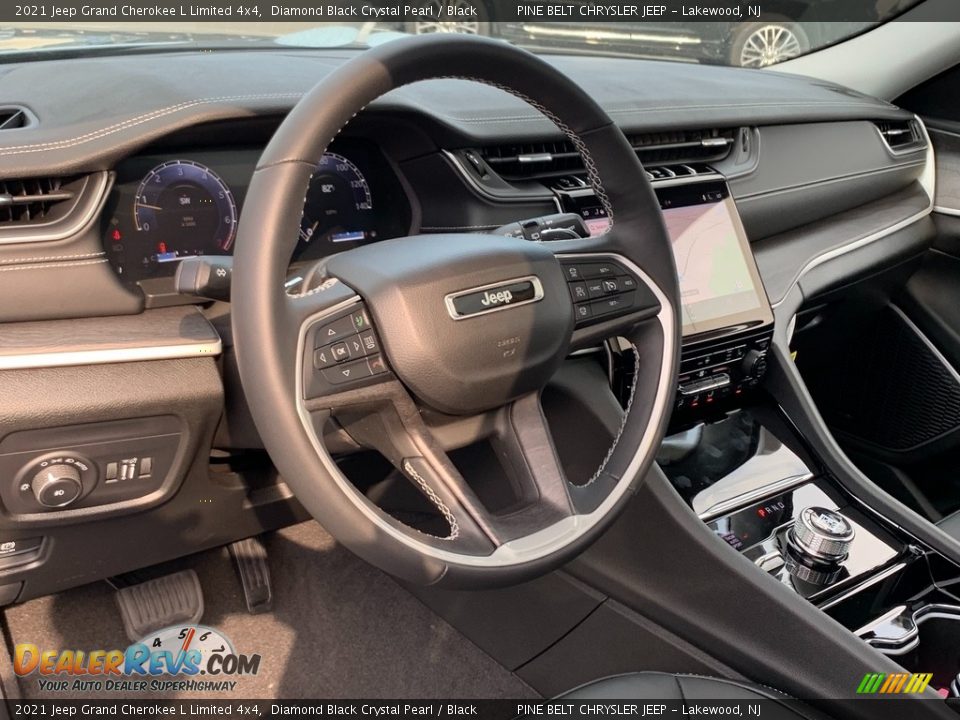 2021 Jeep Grand Cherokee L Limited 4x4 Diamond Black Crystal Pearl / Black Photo #13