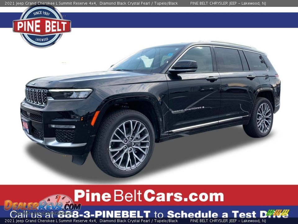 2021 Jeep Grand Cherokee L Summit Reserve 4x4 Diamond Black Crystal Pearl / Tupelo/Black Photo #1