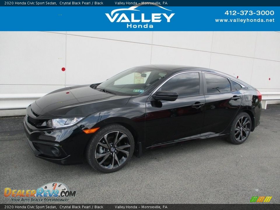 2020 Honda Civic Sport Sedan Crystal Black Pearl / Black Photo #1