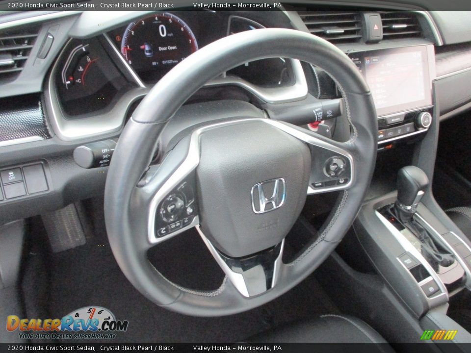 2020 Honda Civic Sport Sedan Crystal Black Pearl / Black Photo #13