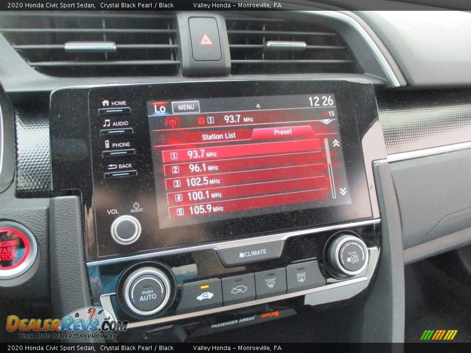 2020 Honda Civic Sport Sedan Crystal Black Pearl / Black Photo #14