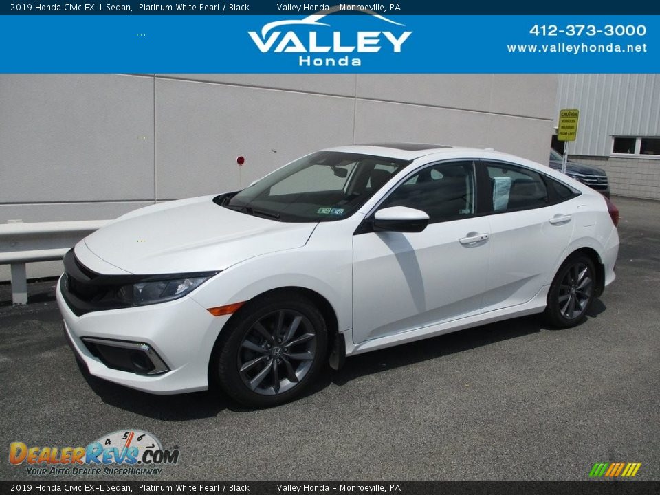 2019 Honda Civic EX-L Sedan Platinum White Pearl / Black Photo #1