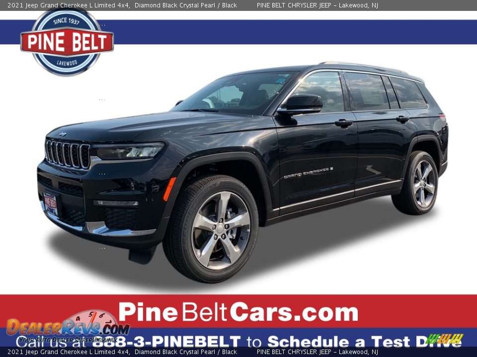 2021 Jeep Grand Cherokee L Limited 4x4 Diamond Black Crystal Pearl / Black Photo #1
