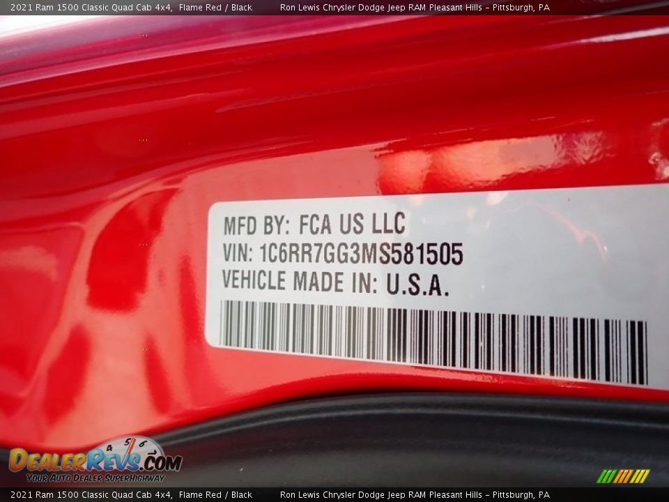2021 Ram 1500 Classic Quad Cab 4x4 Flame Red / Black Photo #15