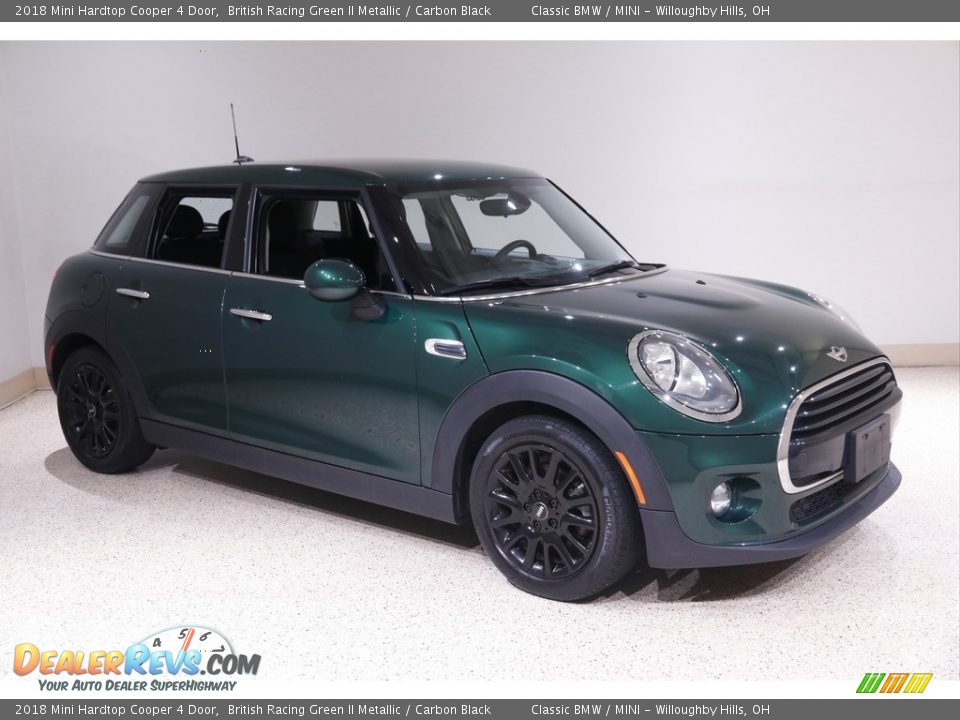 2018 Mini Hardtop Cooper 4 Door British Racing Green II Metallic / Carbon Black Photo #1