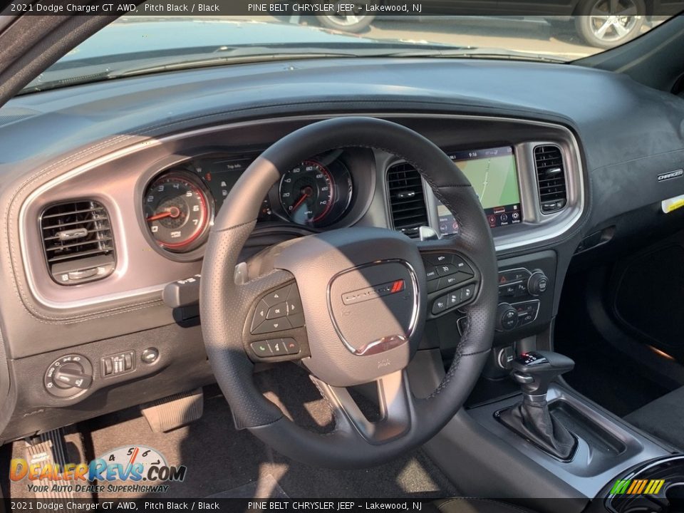 2021 Dodge Charger GT AWD Pitch Black / Black Photo #13