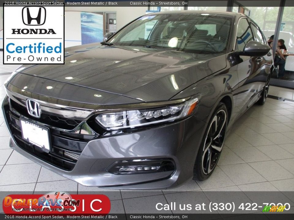 2018 Honda Accord Sport Sedan Modern Steel Metallic / Black Photo #1