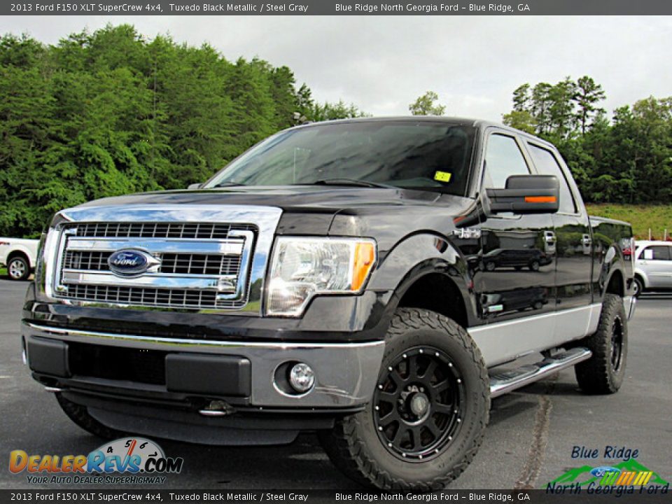 2013 Ford F150 XLT SuperCrew 4x4 Tuxedo Black Metallic / Steel Gray Photo #1