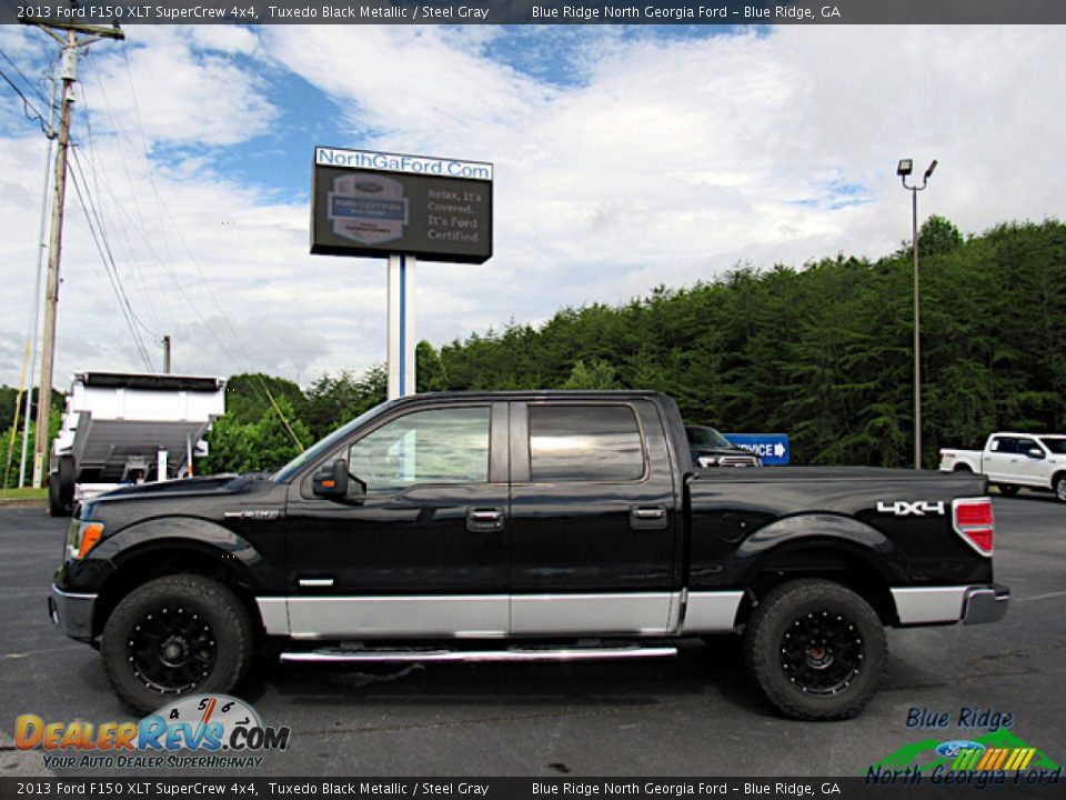 2013 Ford F150 XLT SuperCrew 4x4 Tuxedo Black Metallic / Steel Gray Photo #2