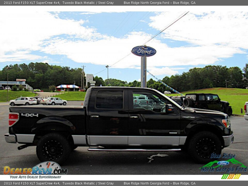 2013 Ford F150 XLT SuperCrew 4x4 Tuxedo Black Metallic / Steel Gray Photo #6