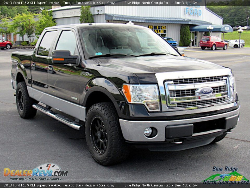 2013 Ford F150 XLT SuperCrew 4x4 Tuxedo Black Metallic / Steel Gray Photo #7