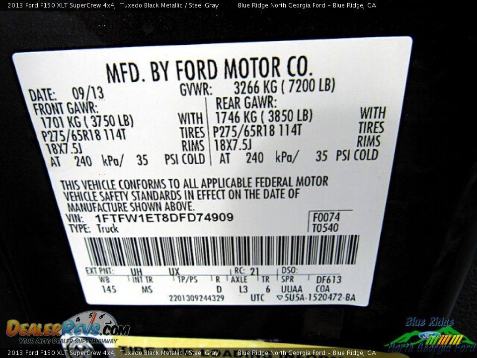 2013 Ford F150 XLT SuperCrew 4x4 Tuxedo Black Metallic / Steel Gray Photo #26