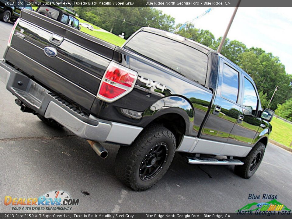 2013 Ford F150 XLT SuperCrew 4x4 Tuxedo Black Metallic / Steel Gray Photo #29