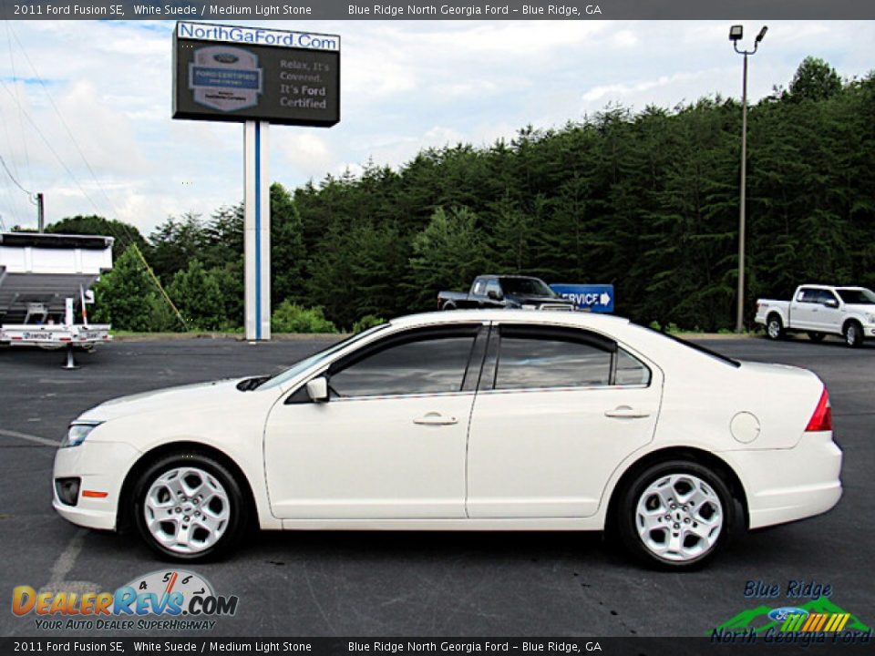 2011 Ford Fusion SE White Suede / Medium Light Stone Photo #2