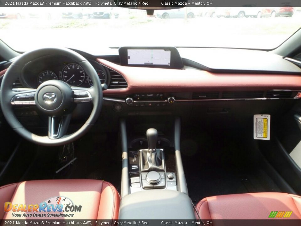 2021 Mazda Mazda3 Premium Hatchback AWD Polymetal Gray Metallic / Red Photo #3