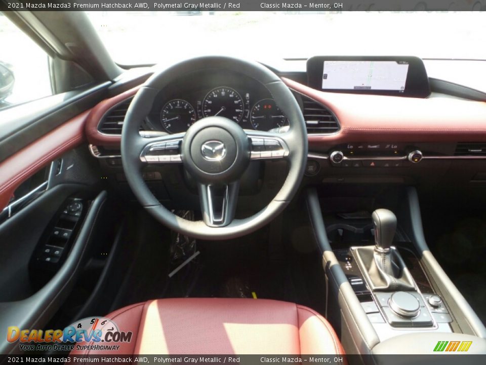 2021 Mazda Mazda3 Premium Hatchback AWD Polymetal Gray Metallic / Red Photo #4