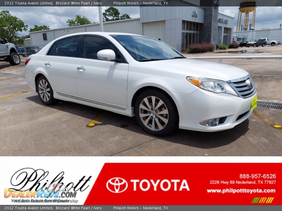 2012 Toyota Avalon Limited Blizzard White Pearl / Ivory Photo #1