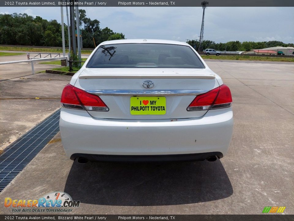 2012 Toyota Avalon Limited Blizzard White Pearl / Ivory Photo #6