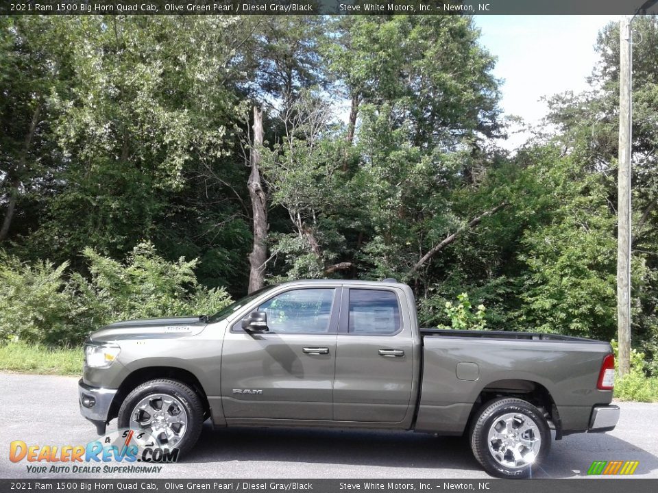 2021 Ram 1500 Big Horn Quad Cab Olive Green Pearl / Diesel Gray/Black Photo #1