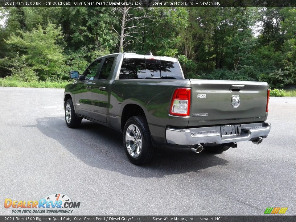 2021 Ram 1500 Big Horn Quad Cab Olive Green Pearl / Diesel Gray/Black Photo #9