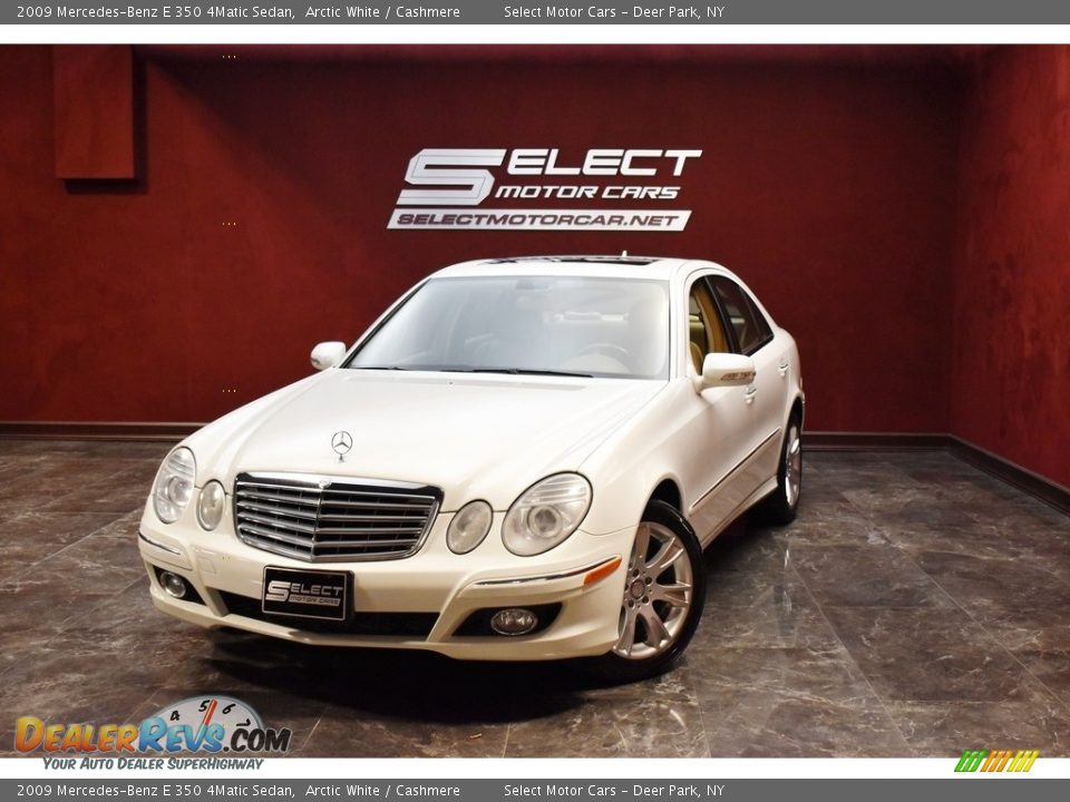 2009 Mercedes-Benz E 350 4Matic Sedan Arctic White / Cashmere Photo #1