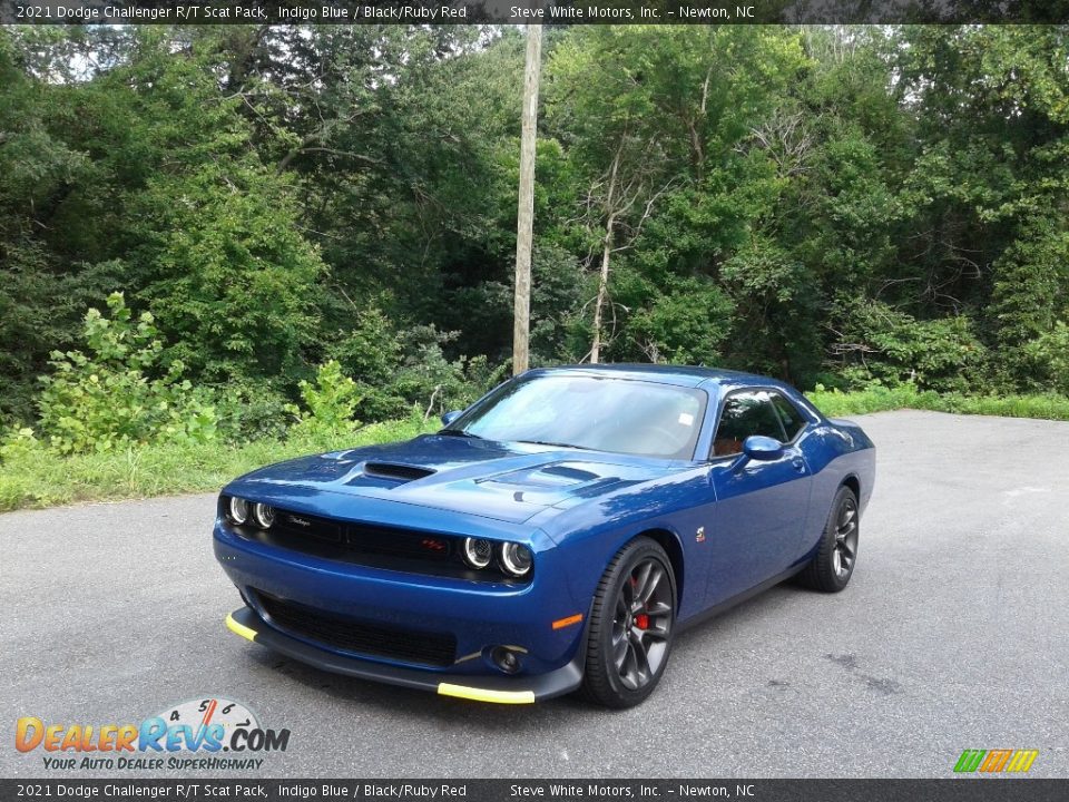 2021 Dodge Challenger R/T Scat Pack Indigo Blue / Black/Ruby Red Photo #2