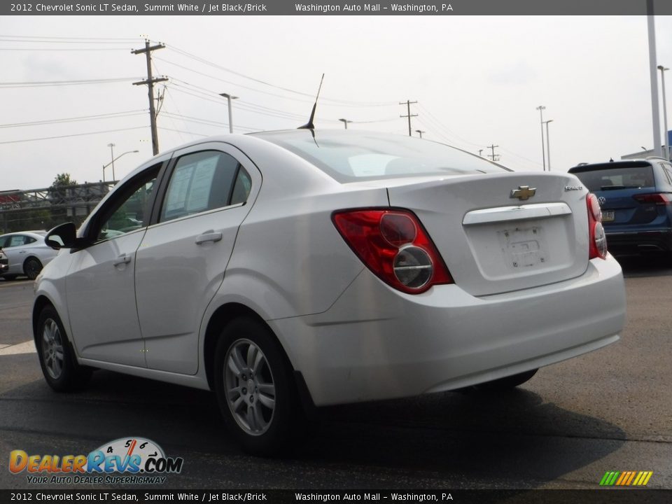 2012 Chevrolet Sonic LT Sedan Summit White / Jet Black/Brick Photo #7