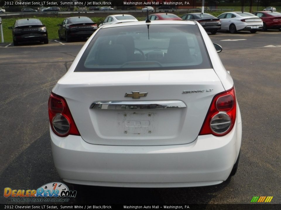 2012 Chevrolet Sonic LT Sedan Summit White / Jet Black/Brick Photo #8