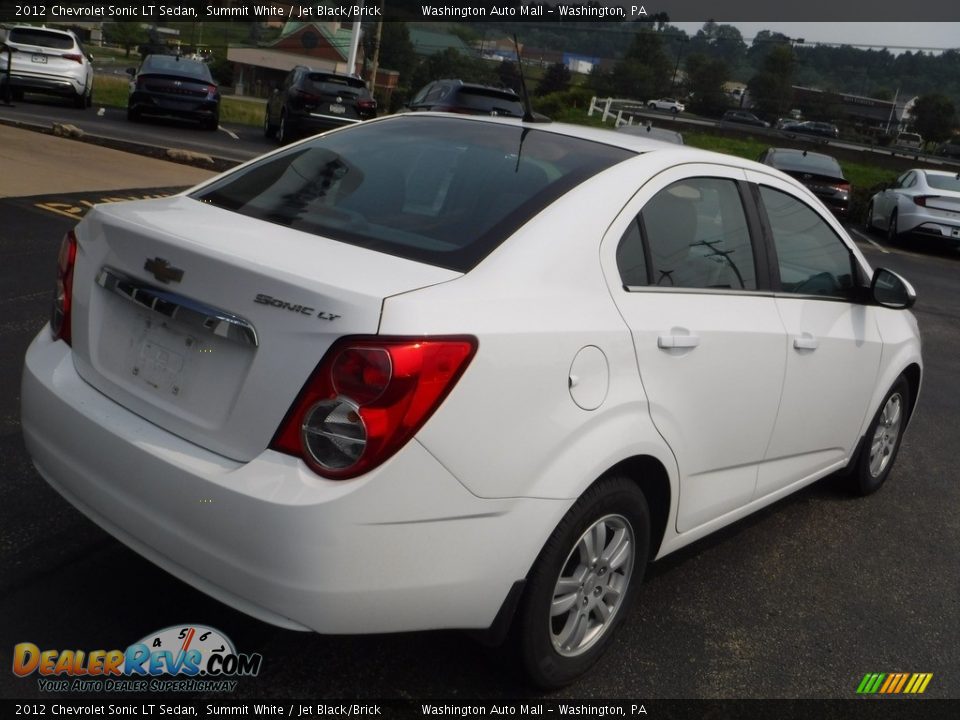 2012 Chevrolet Sonic LT Sedan Summit White / Jet Black/Brick Photo #9