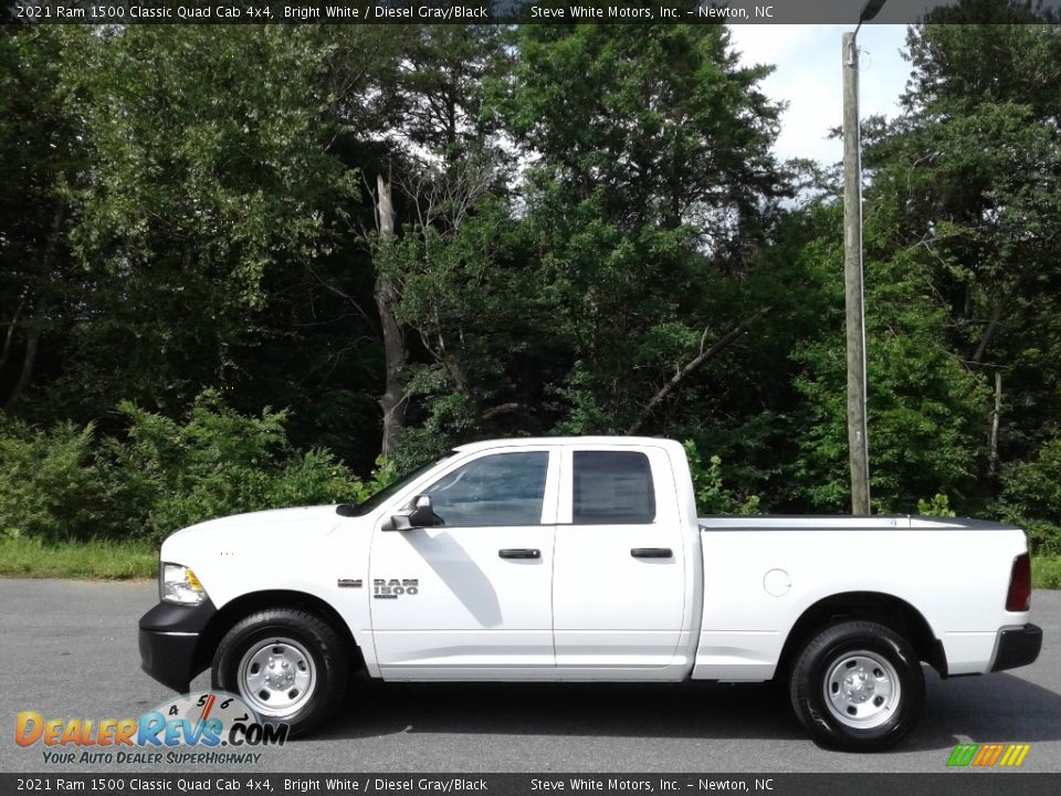 2021 Ram 1500 Classic Quad Cab 4x4 Bright White / Diesel Gray/Black Photo #1