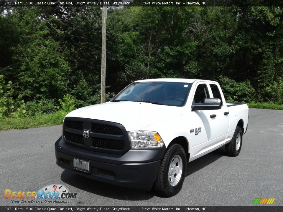 2021 Ram 1500 Classic Quad Cab 4x4 Bright White / Diesel Gray/Black Photo #2