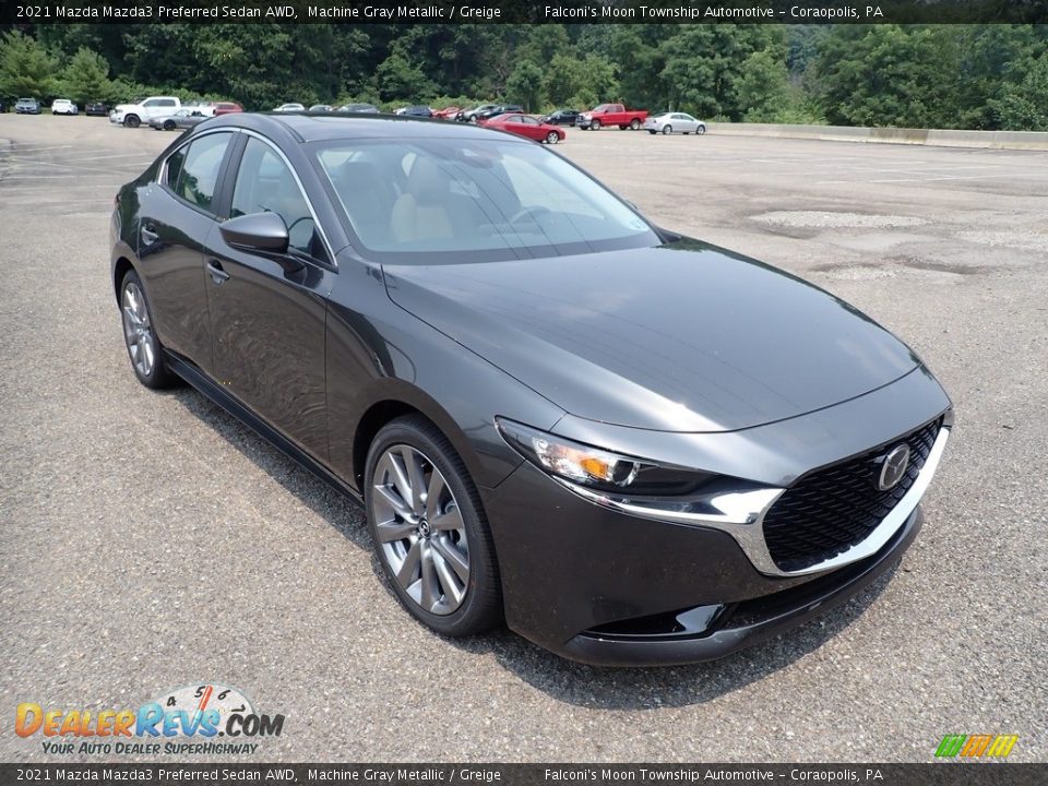 Front 3/4 View of 2021 Mazda Mazda3 Preferred Sedan AWD Photo #3